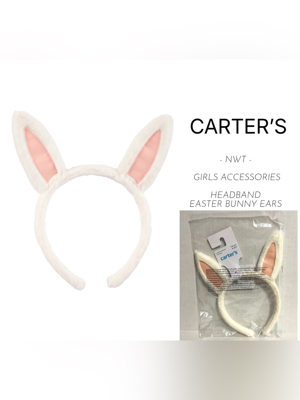 CARTER’S - O/S - NWT - GIRLS - EASTER BUNNY EARS HEADBAND